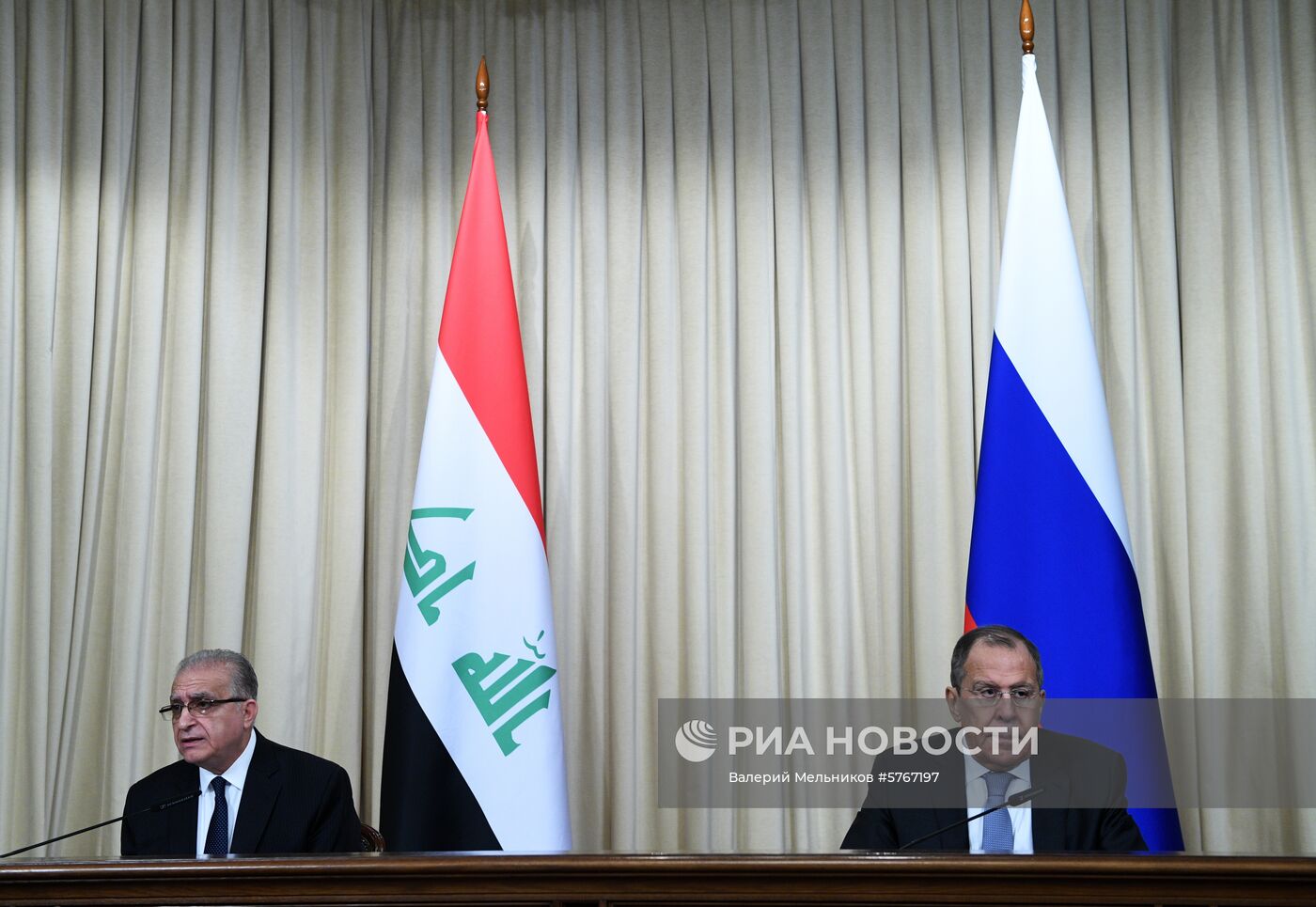 Встреча глав МИД РФ и Ирака С. Лаврова и Мухаммеда Али аль-Хакима
