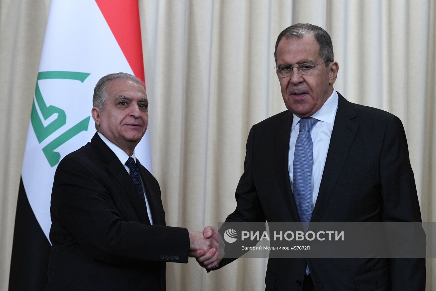 Встреча глав МИД РФ и Ирака С. Лаврова и Мухаммеда Али аль-Хакима