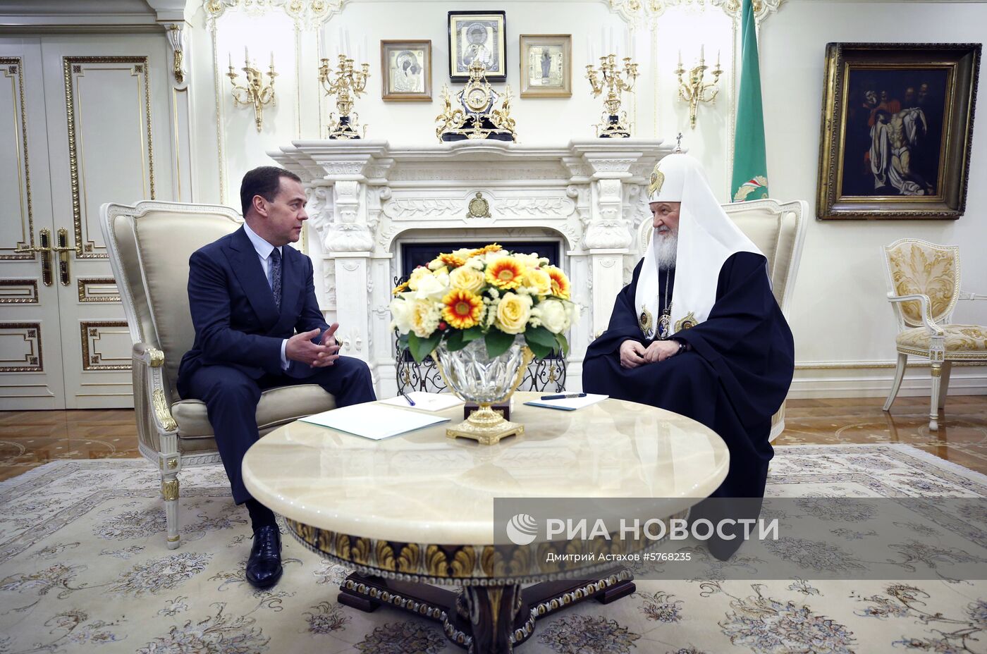 Премьер-министр РФ Д. Медведев встретился с патриархом Московским и всея Руси Кириллом