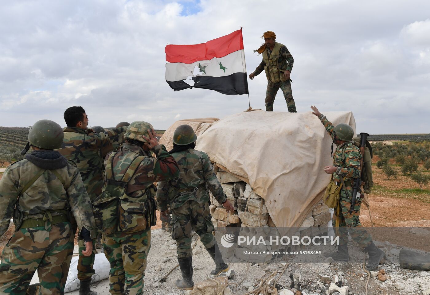 Передовые позиции сирийской армии в районе Алеппо