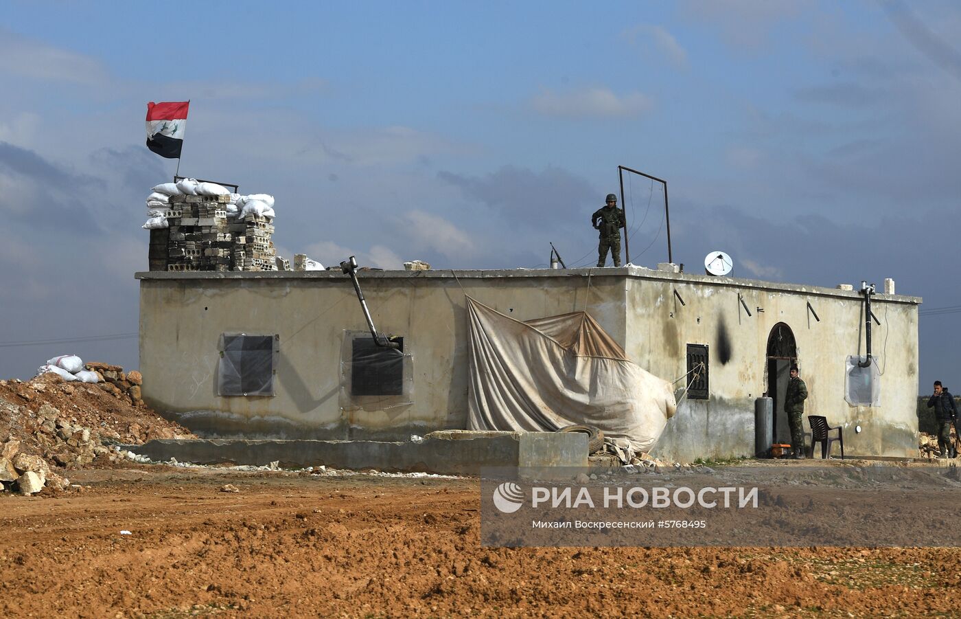 Передовые позиции сирийской армии в районе Алеппо