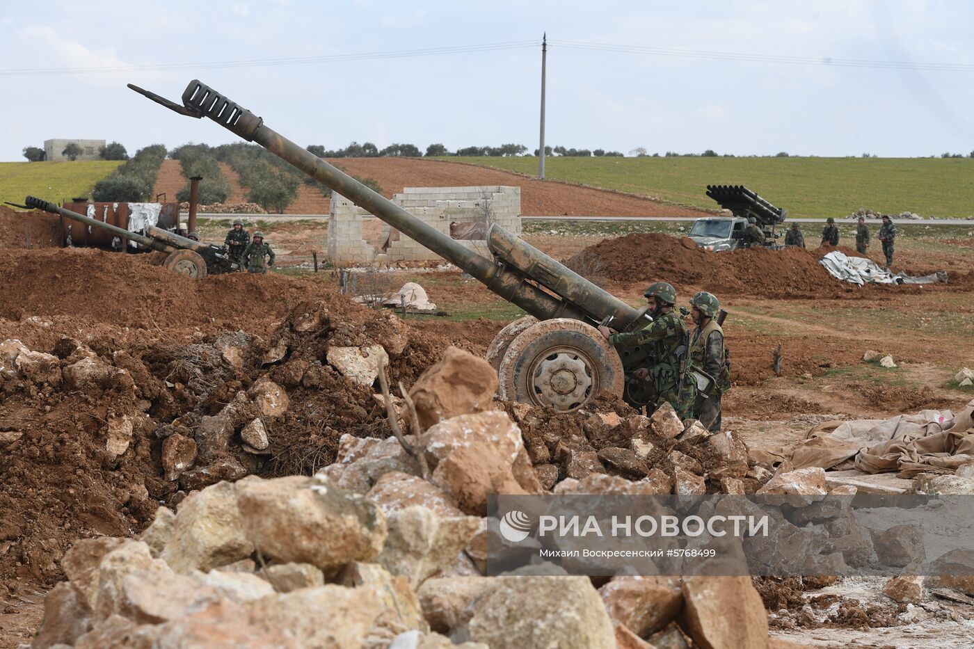 Передовые позиции сирийской армии в районе Алеппо