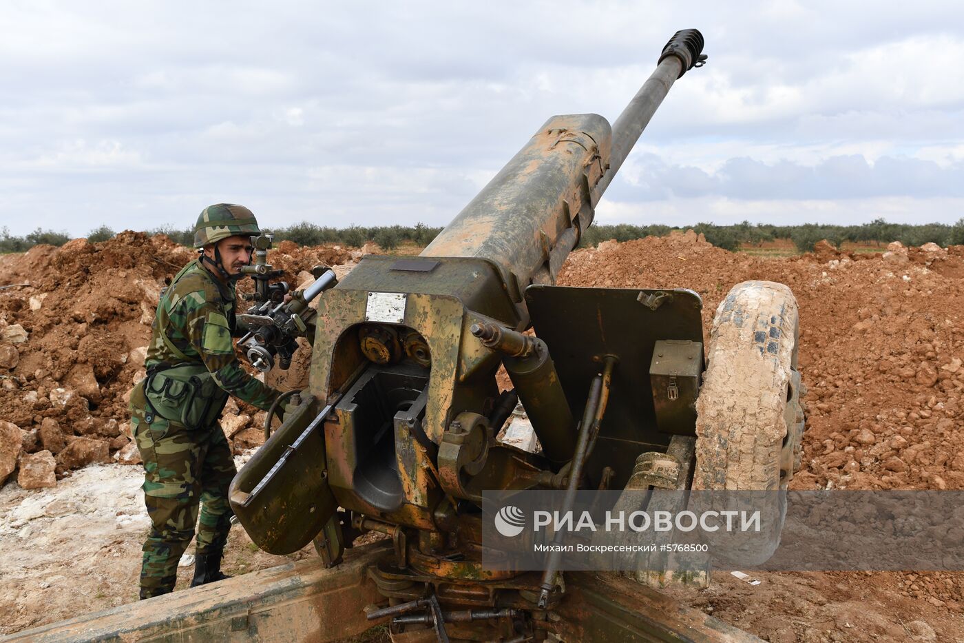 Передовые позиции сирийской армии в районе Алеппо