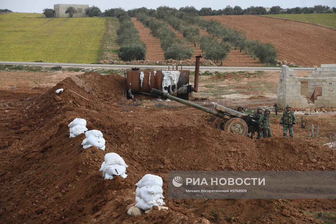 Передовые позиции сирийской армии в районе Алеппо