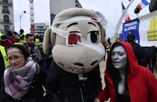 Акция протеста "жёлтых жилетов" во Франции