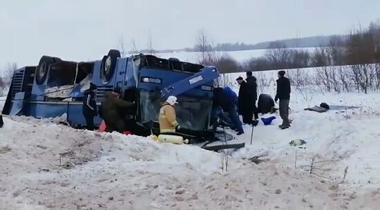 Авария с автобусом в Калужской области