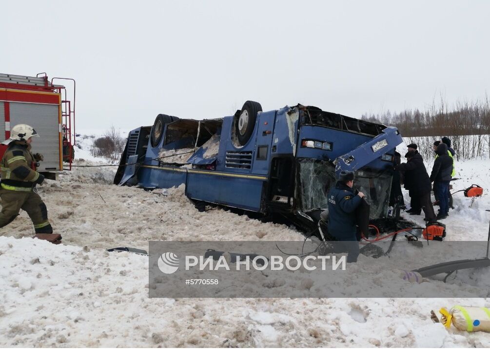 Авария с автобусом в Калужской области