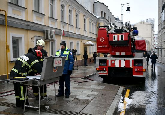 Пожар в жилом доме в центре Москвы