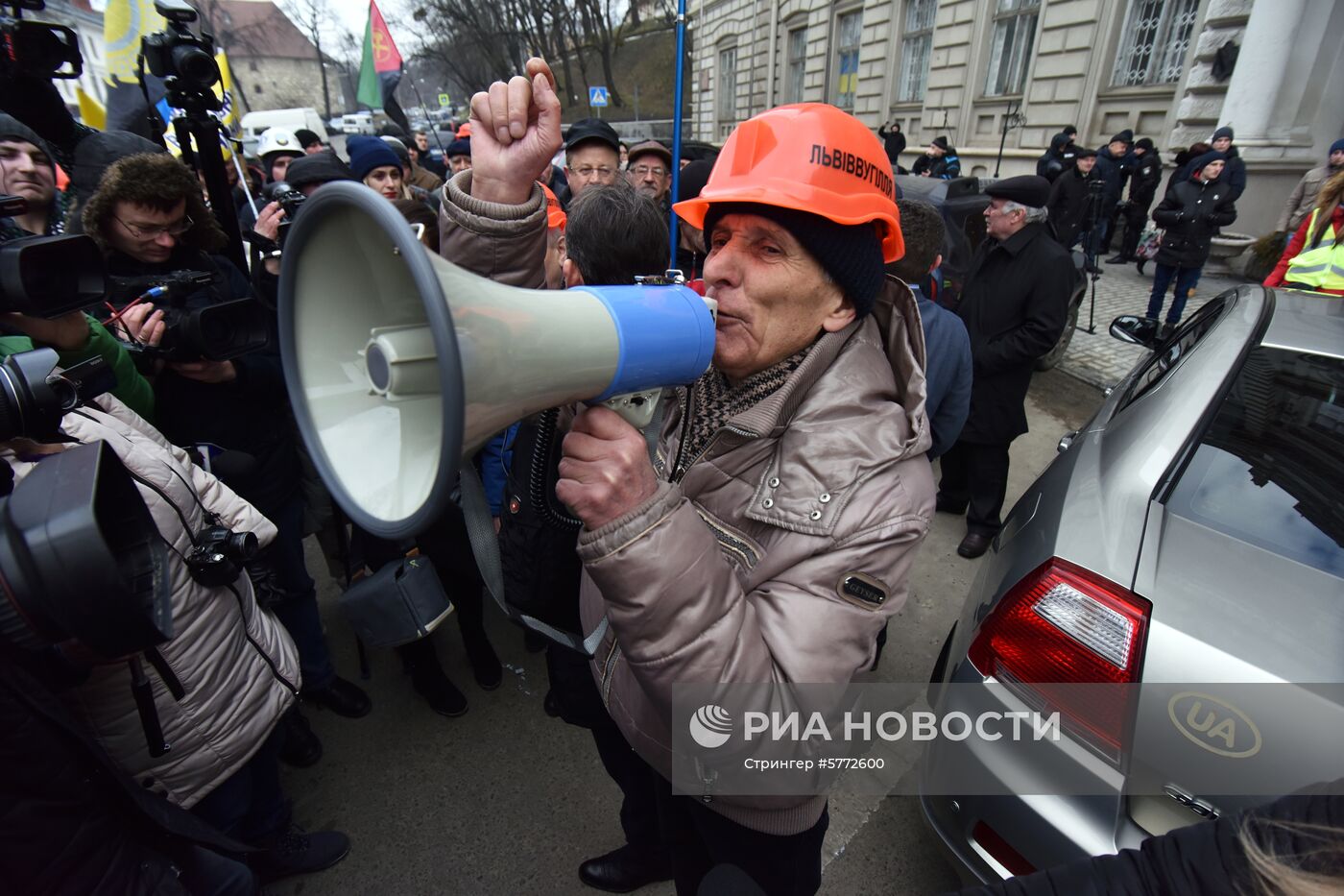 Акция протеста шахтёров во Львове