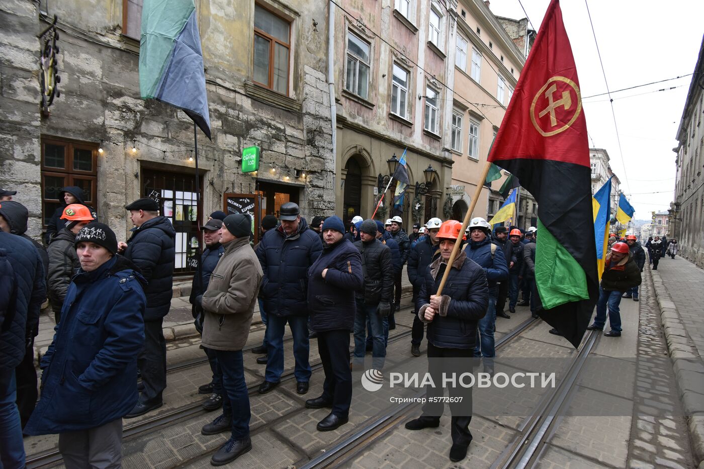 Акция протеста шахтёров во Львове