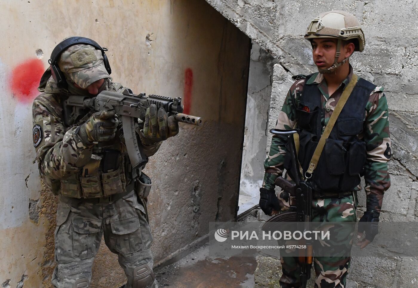 Подготовка сирийских военнослужащих российскими военными специалистами