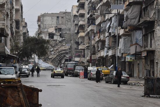 Жизнь в разрушенных районах сирийского Алеппо