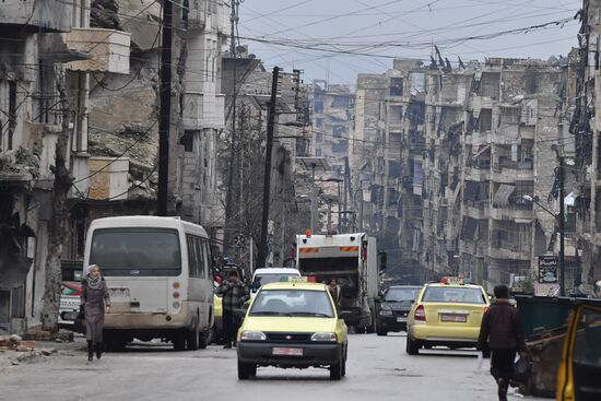 Жизнь в разрушенных районах сирийского Алеппо