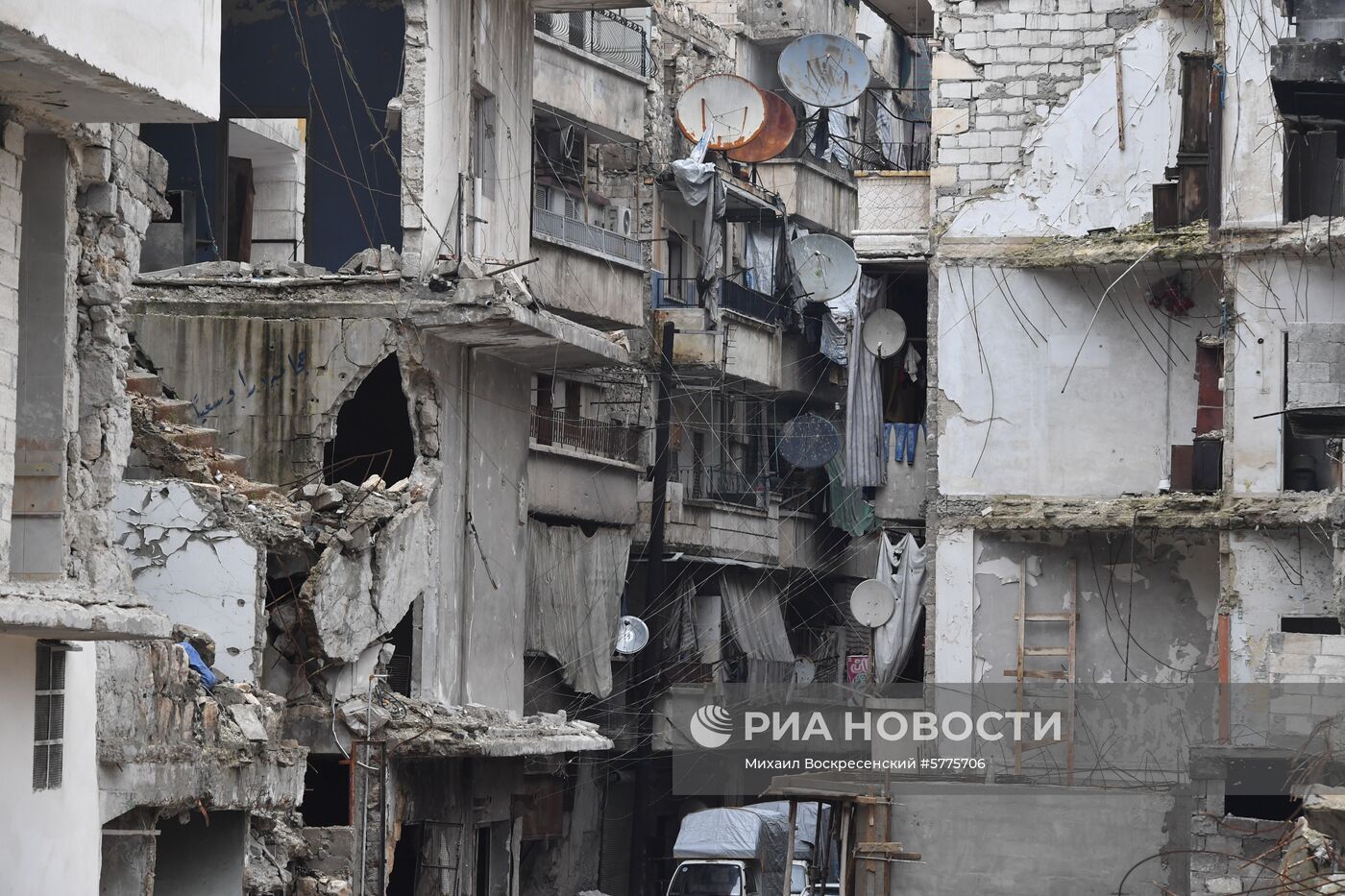 Жизнь в разрушенных районах сирийского Алеппо