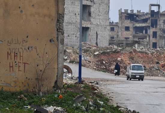 Жизнь в разрушенных районах сирийского Алеппо