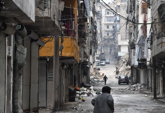 Жизнь в разрушенных районах сирийского Алеппо