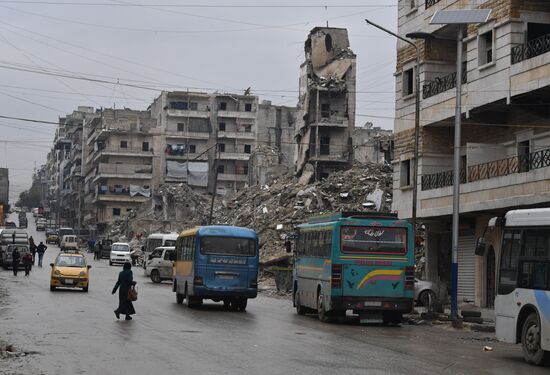 Жизнь в разрушенных районах сирийского Алеппо