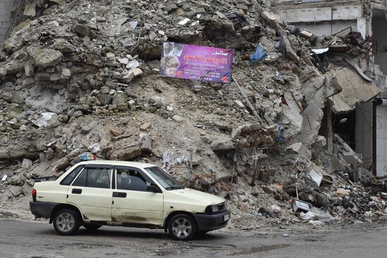 Жизнь в разрушенных районах сирийского Алеппо