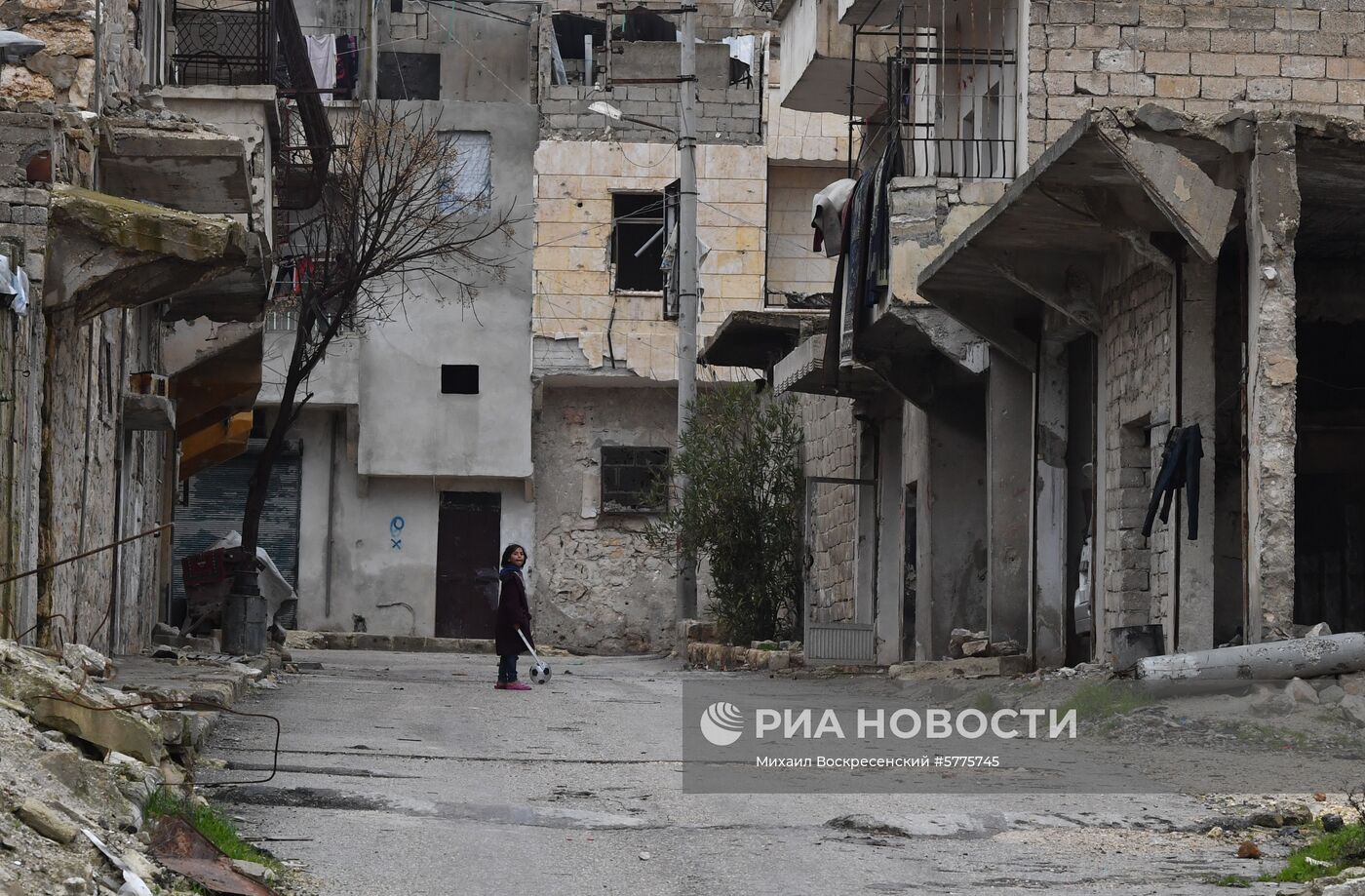 Жизнь в разрушенных районах сирийского Алеппо