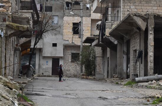 Жизнь в разрушенных районах сирийского Алеппо