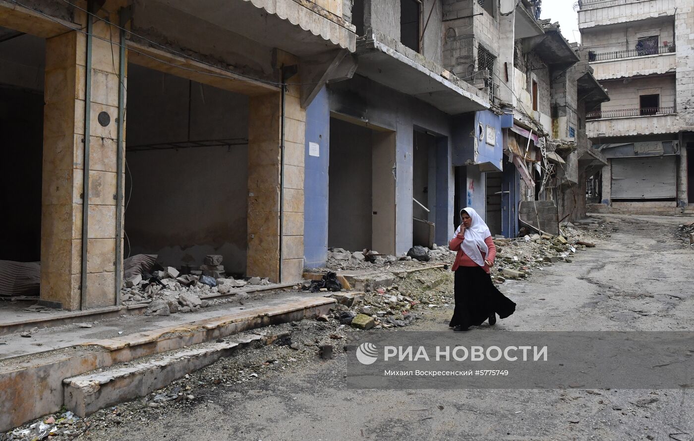 Жизнь в разрушенных районах сирийского Алеппо