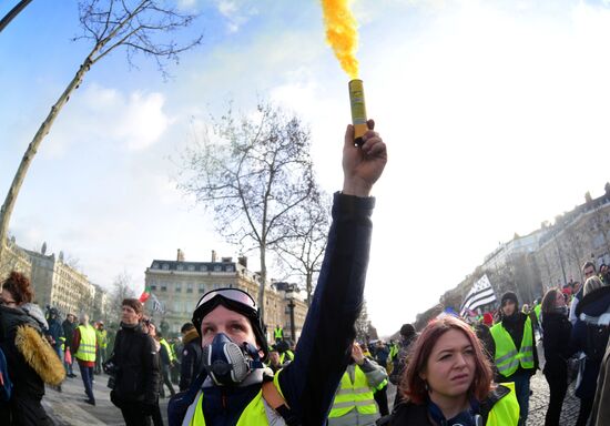 Акция протеста "жёлтых жилетов" во Франции