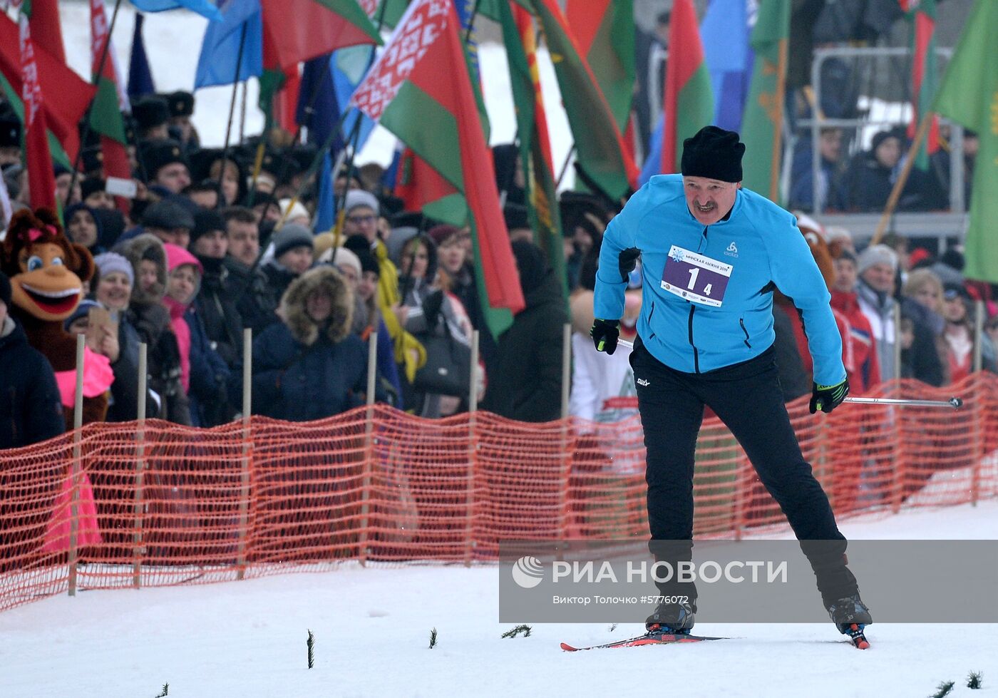 Президент Белоруссии А. Лукашенко принял участие в лыжной гонке "Минская лыжня - 2019"