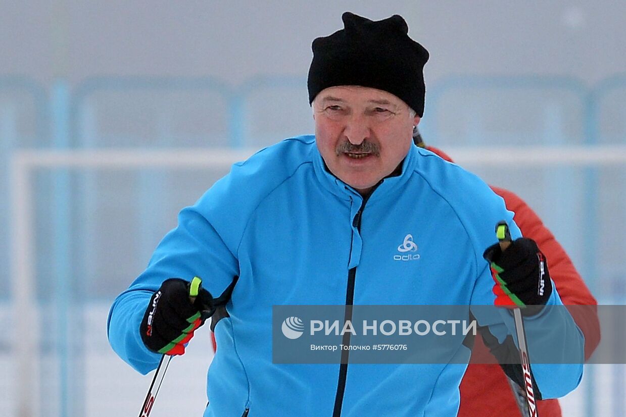Президент Белоруссии А. Лукашенко принял участие в лыжной гонке "Минская лыжня - 2019"