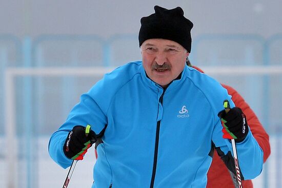Президент Белоруссии А. Лукашенко принял участие в лыжной гонке "Минская лыжня - 2019"