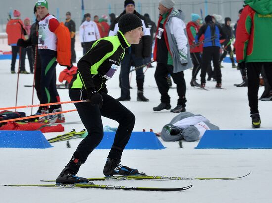 Президент Беларуси А. Лукашенко принял участие в лыжной гонке "Минская лыжня - 2019"