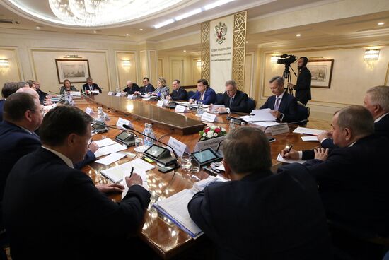 Премьер-министр РФ Д. Медведев провел встречу с членами Совета палаты Совета Федерации РФ