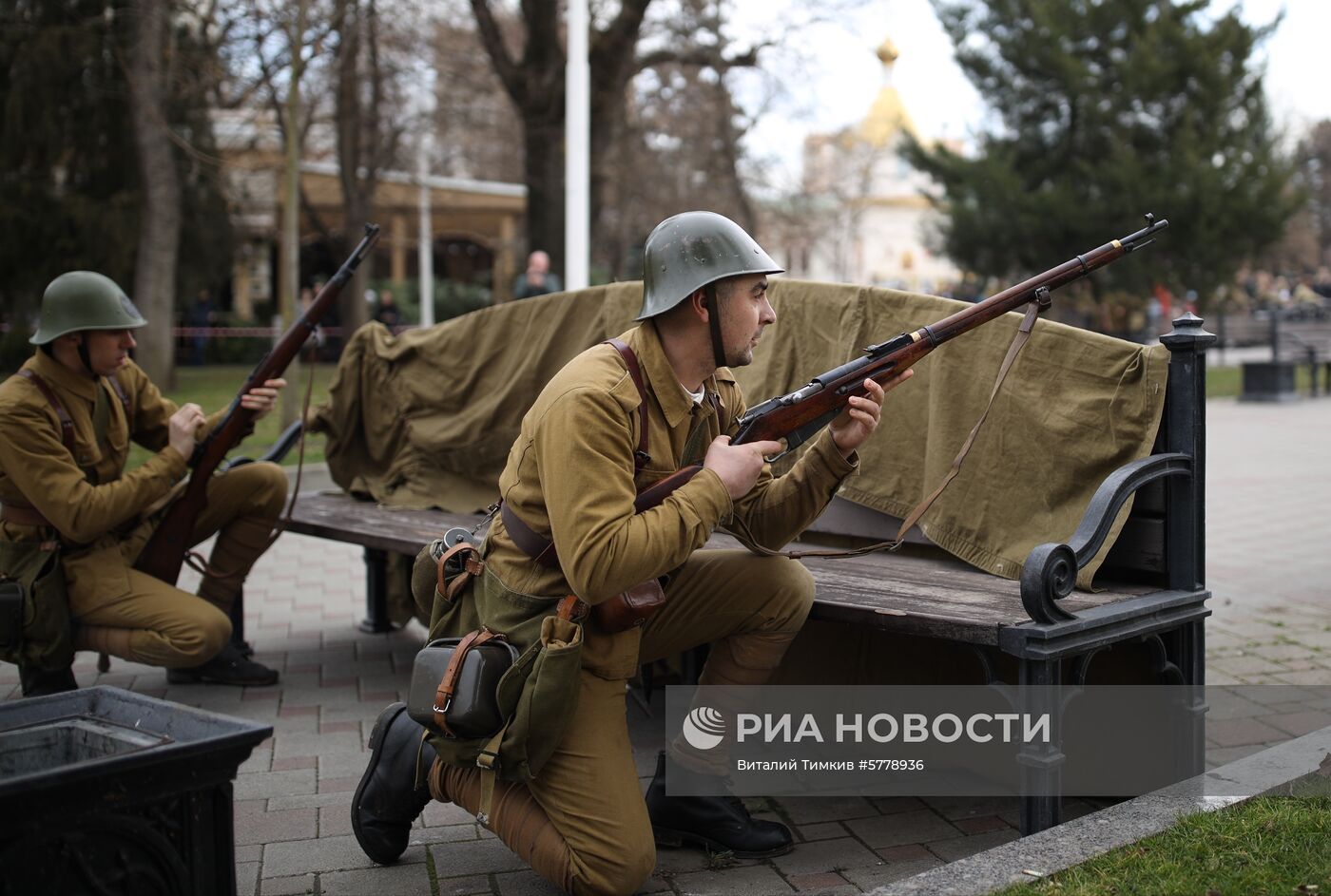 Военно-историческая реконструкция в честь 76-летия со дня освобождения Краснодара