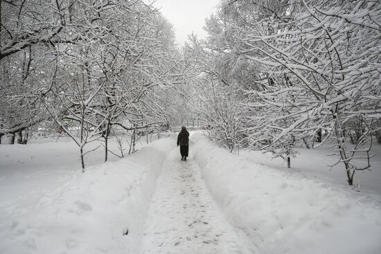Снегопад в Москве
