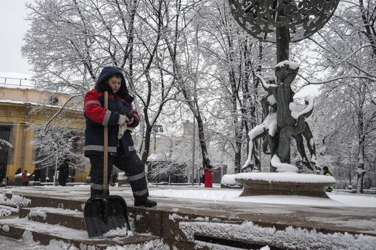 Снегопад в Москве