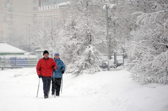 Снегопад в Москве