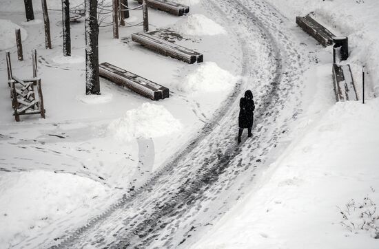 Снегопад в Москве