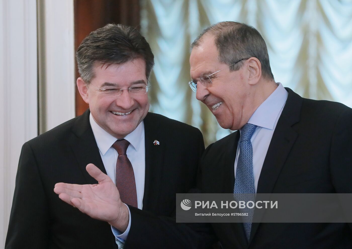 Встреча глав МИД РФ и Словакии С. Лаврова и М. Лайчака
