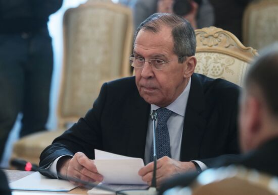 Встреча глав МИД РФ и Словакии С. Лаврова и М. Лайчака