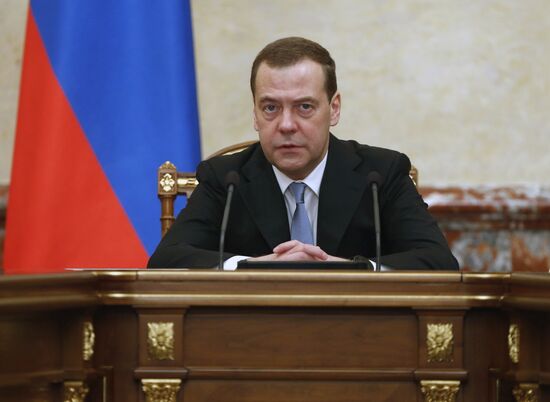 Премьер-министр РФ Д. Медведев провел заседание правительства РФ