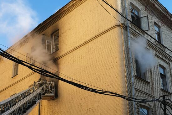 Последствия пожара в консерватории имени Чайковского