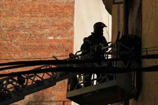 Последствия пожара в консерватории имени Чайковского