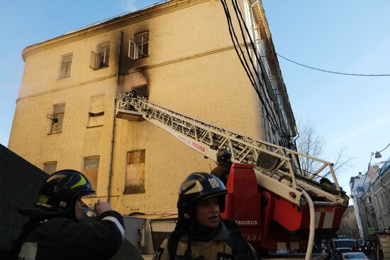 Последствия пожара в консерватории имени Чайковского