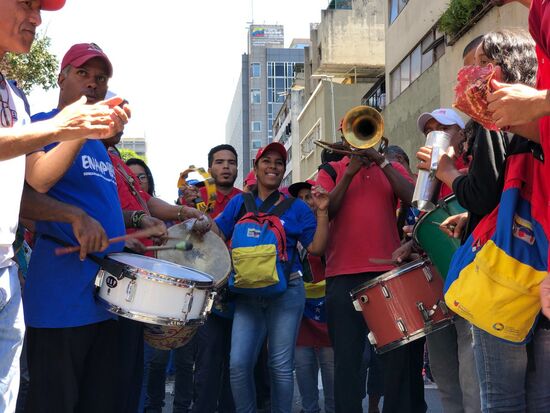 Акция в поддержку президента Венесуэлы Н. Мадуро