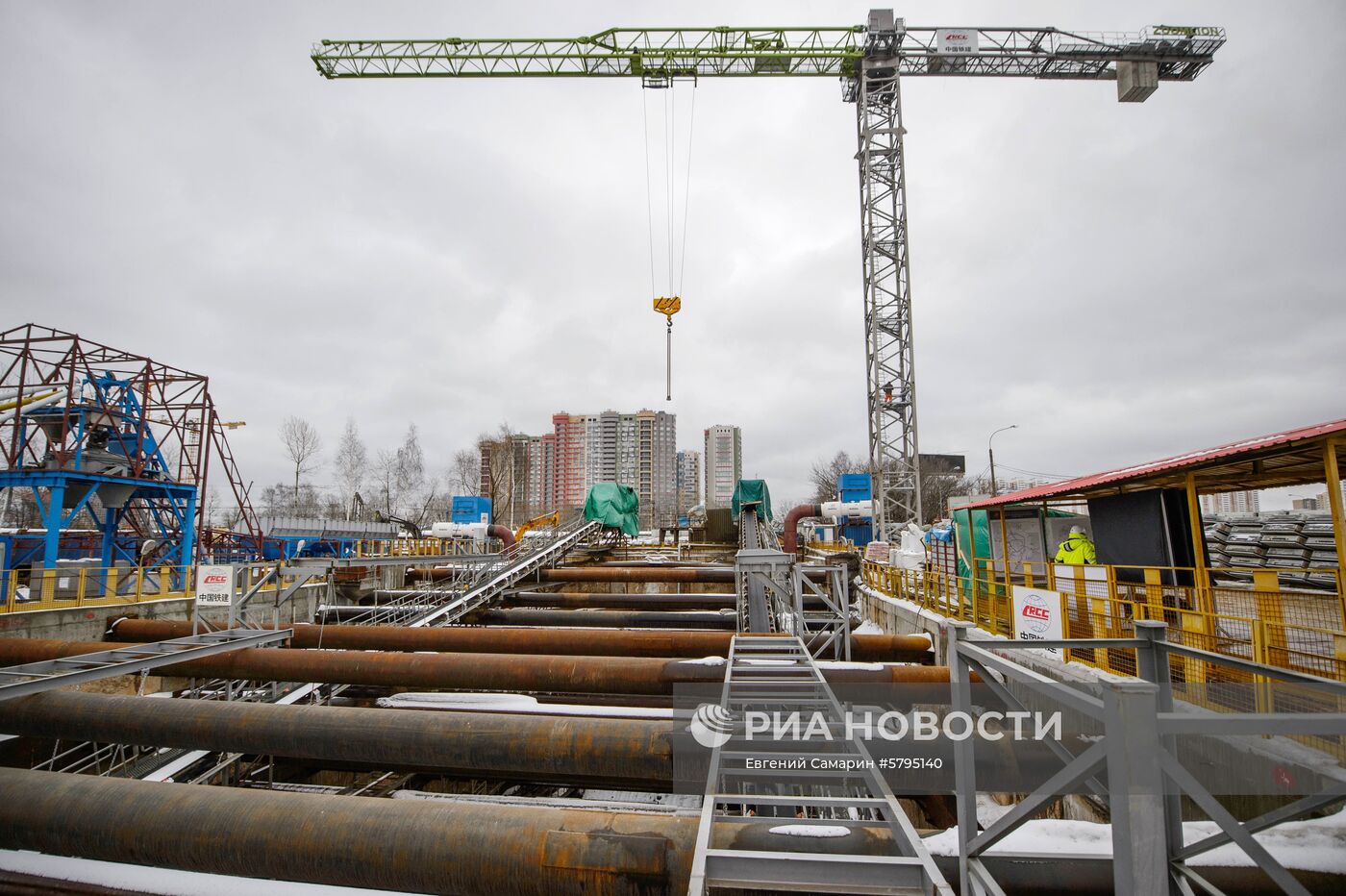 Строительство станции "Аминьевское шоссе" Большой кольцевой линии метро