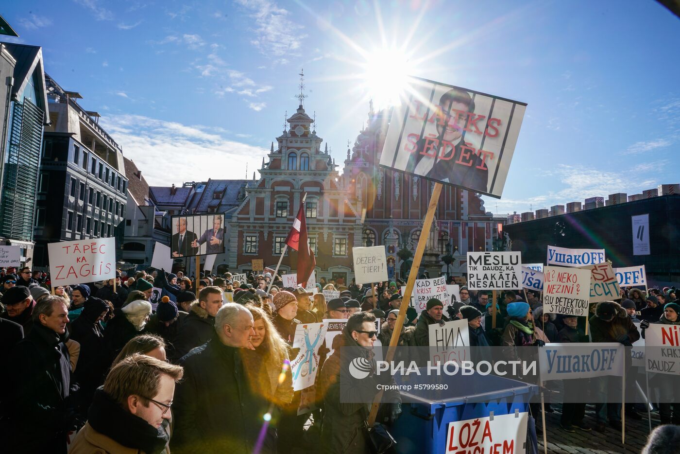 Акция против мэра Риги Н. Ушакова и за роспуск Рижской думы