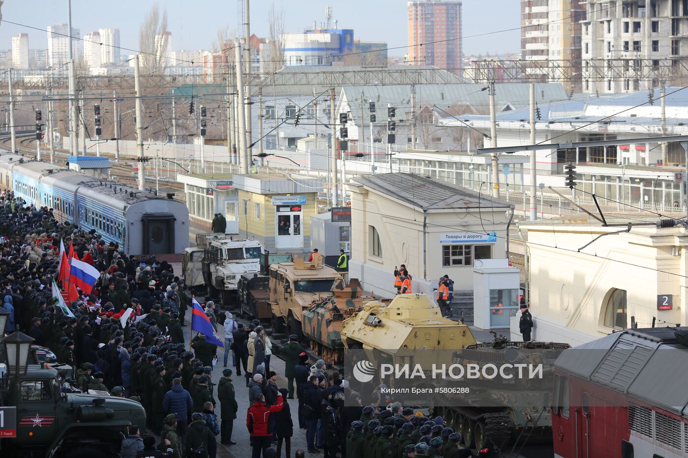 Прибытие поезда "Сирийский перелом" в Волгоград