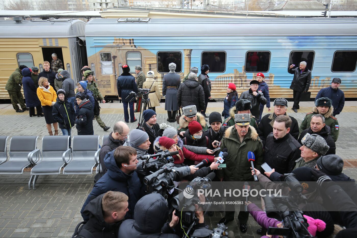 Прибытие поезда "Сирийский перелом" в Волгоград