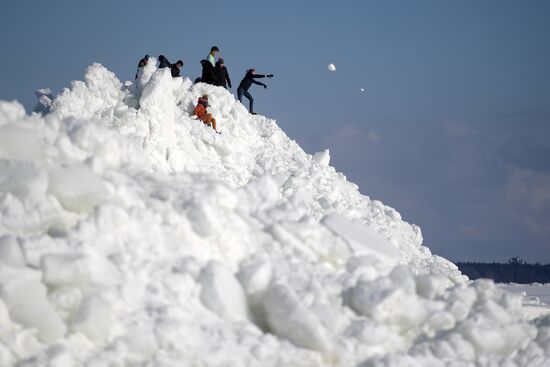 Ледяные торосы на Финском заливе