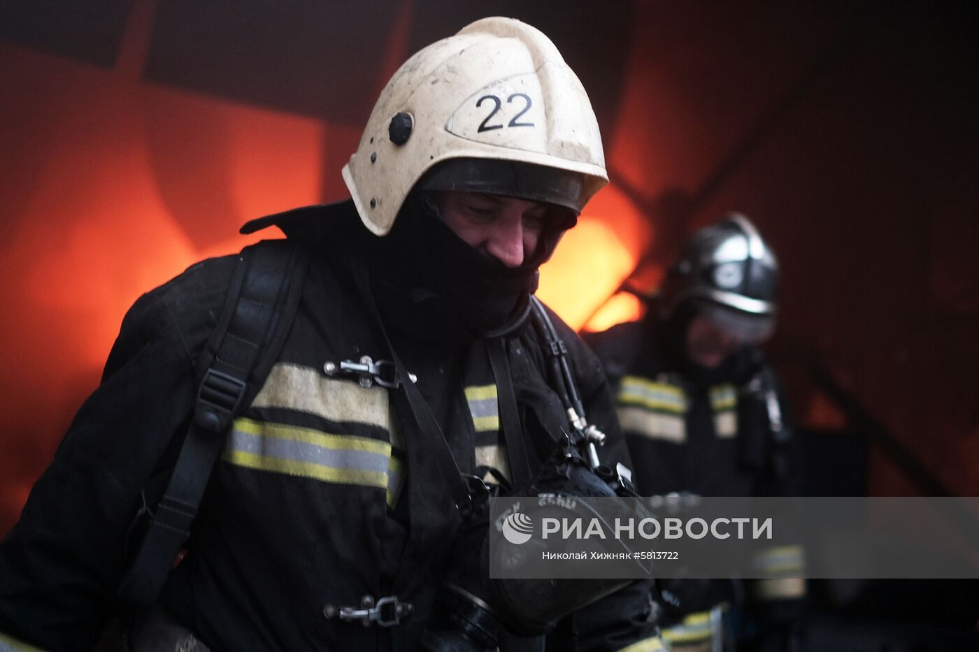 Пожар на складе полиэтилена в Краснодаре