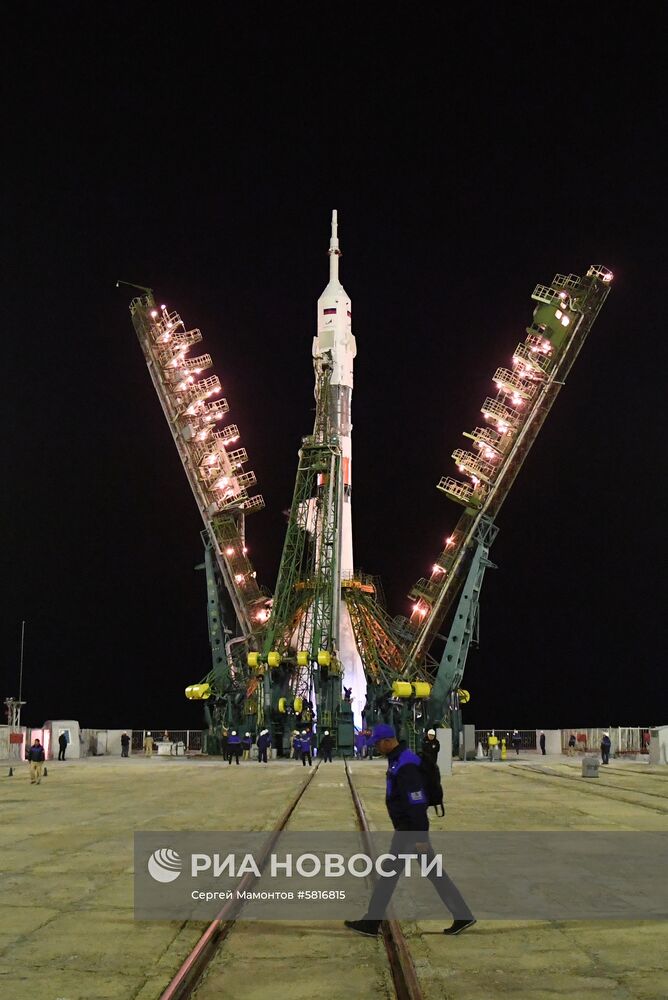 Старт пилотируемого корабля "Союз МС-12"